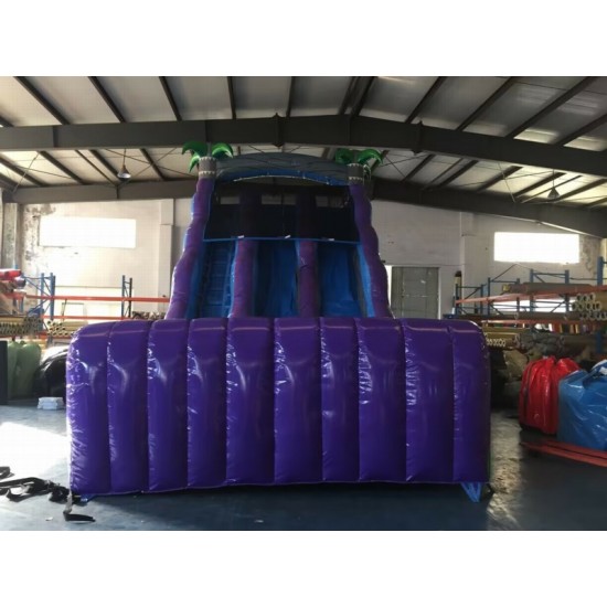 Purple Marble Dual Lane Inflatable Dry Slide