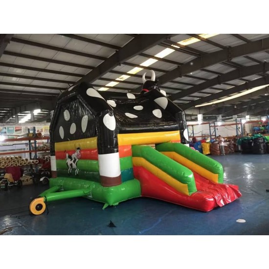 Cow Inflatable Bouncy Castle With Slide